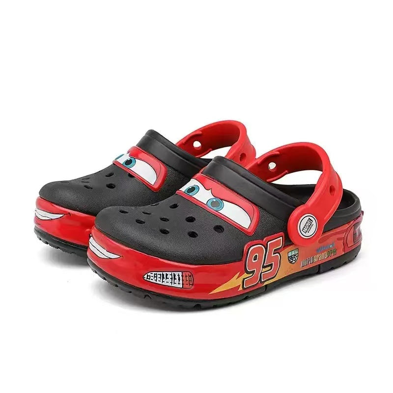 (Genuine) Kids Lightning 𝗠𝗰𝗤𝘂𝗲𝗲𝗻 Racing LED Clogs | Comfortable Non-Slip Sandals for Boys & Girls
