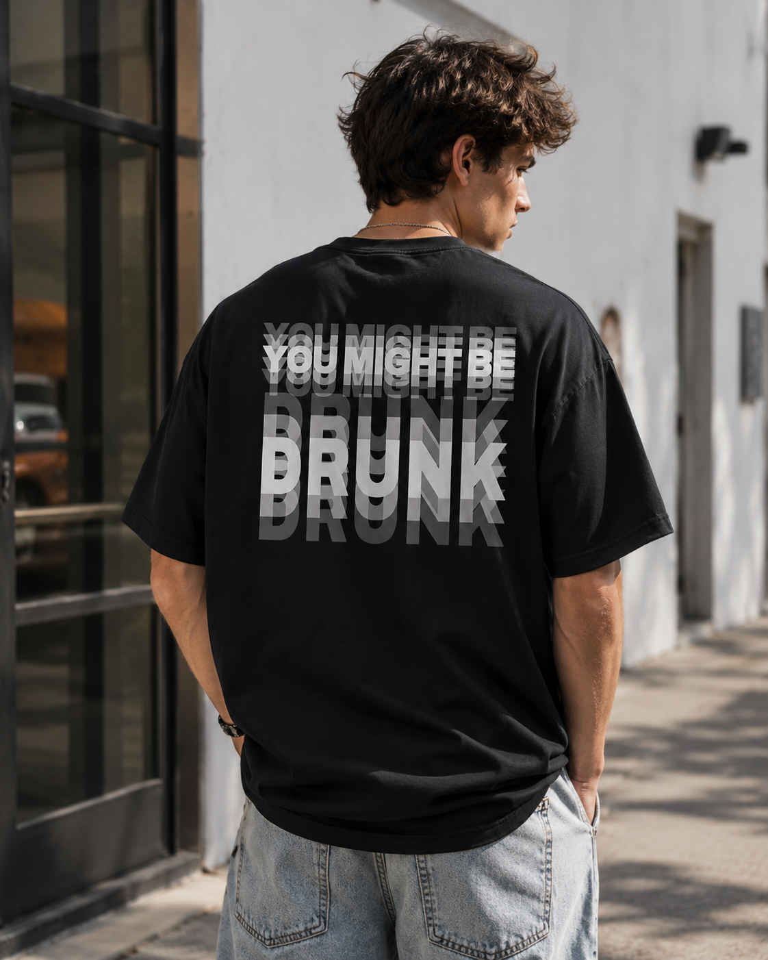You Might Be Drunk Trippy Effect Print T-shirt