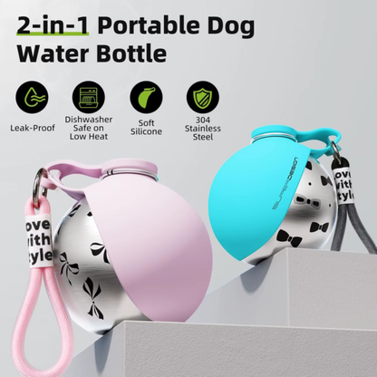 Creative Portable Pet Stainless Steel Water Cup – Small Dog Water Bottle & Convenient Puppy Travel Water Dispenser for Walking, Hiking & Outdoor Use